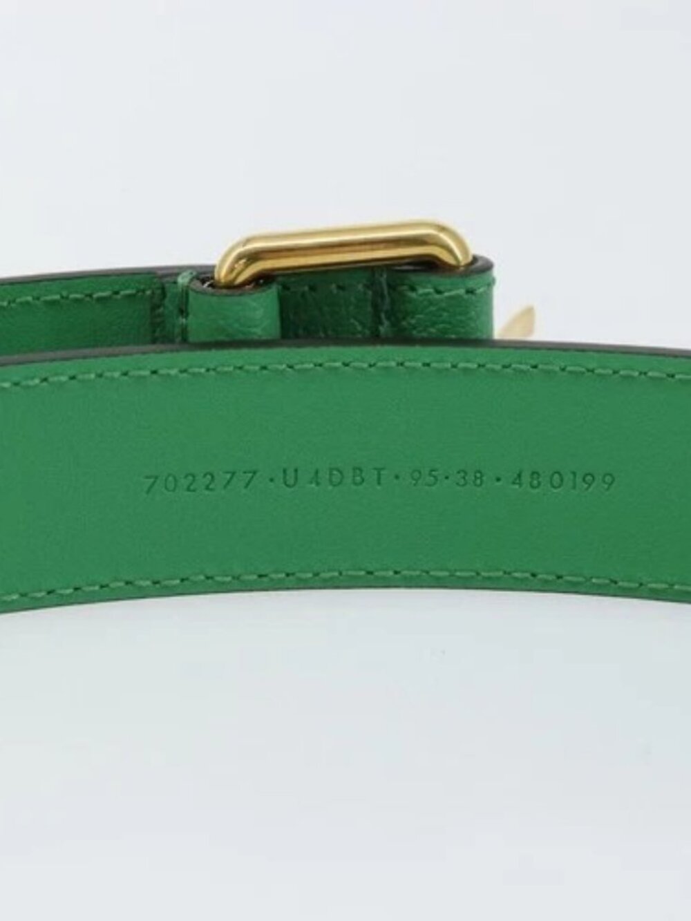 GUCCI Gucci × Adidas Belt Leather 43.3"" Green - Picture 10 of 11